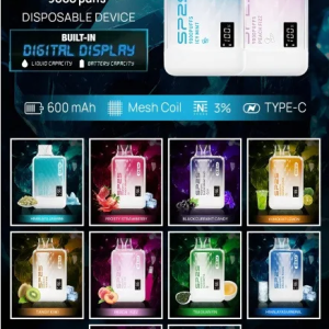 SP2S 9000 PUFFS 思博睿一次性拋棄式電子煙 台灣現貨批发